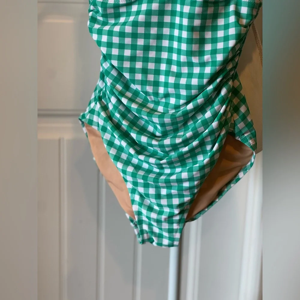 NWOT J. Crew Gingham One Piece - Blue & Green SZ SM